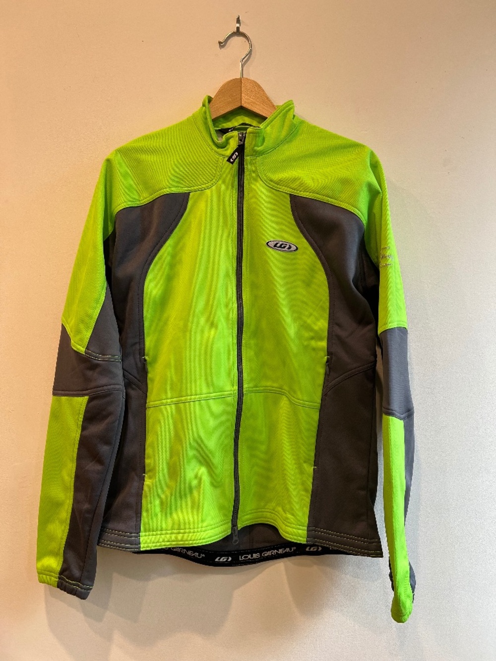 Louis Garneau Cycling Safety Jacket Neon Green Men's Large